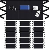 Dualshine 16 Pack Black Waist Aprons, Heavy Duty 3 Pockets Water Resistant | Adjustable Strap, Reinforced Seams, Half Apron for Men Women, Server, Waitress, Chef, Gardening, Craft, Black.