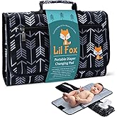 Baby Changing Pad by Lil Fox. Portable Changing Pad for Baby Diaper Bag or Changing Table Pad. One-Hand Diaper Change Pad. Ba