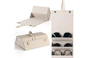 VACONICO Sunglasses Travel Case,Foldable Eyeglasses Case, Portable Multiple Glasses Case for Women Men Girls