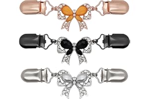ROPAKED 3 Pcs Cinch Clips Vintage Dress Clip Back Cinch Shawl Cardigan Collar Clips Fit Dress Sweater Waist Cincher Clip Pant Waist Tightener Clothes for Women(Bows)