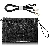 COOKOOKY Straw Clutch Handbag Summer Beach Straw Purse for Women woven Envelope Bag | Straw, Summer, Beach, woven, Straw, Summer, Beach, woven