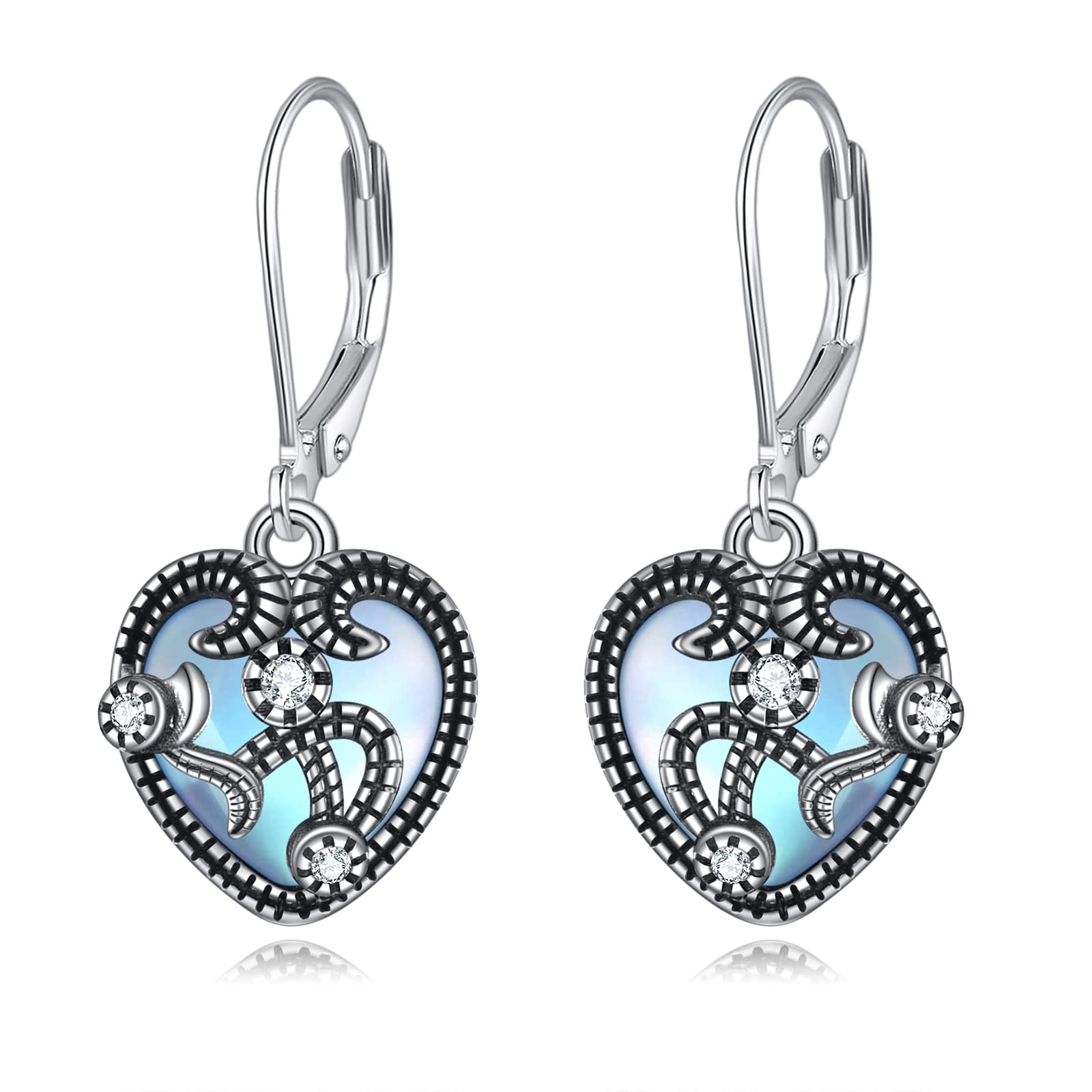 Moonstone Earrings Sterling Silver Filigree Dangle Earrings Filigree Mother's Day Jewellery for Women Mum