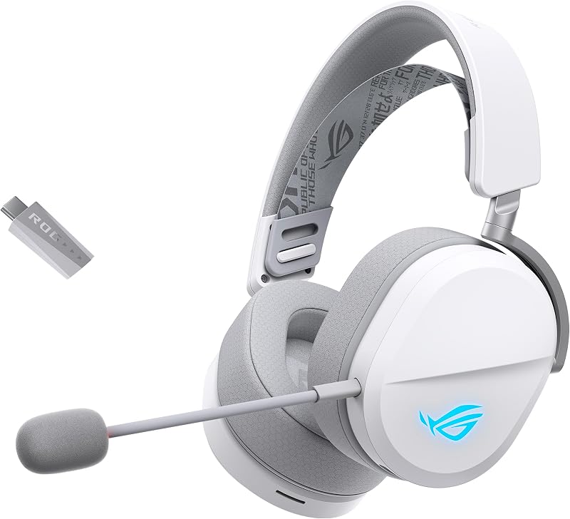 ROG WHITE, Cuffie da Gaming Senza Fili, Bianche