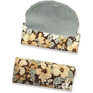 2-Pack Soft Cloth Eyeglasses Case, Magnetic Closure, Floral Pattern Glasses Protector for Women and Men