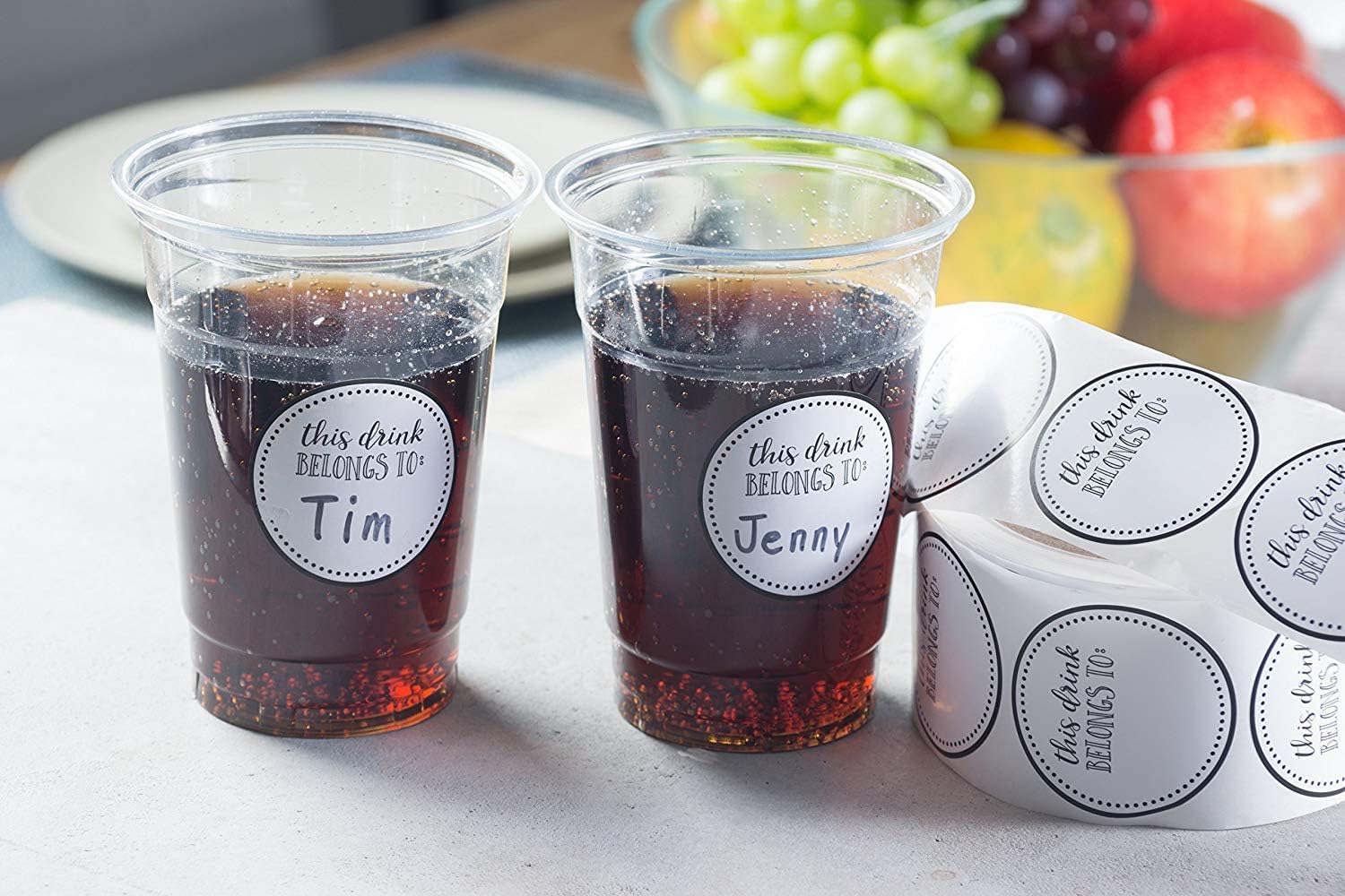 Juvale Drink Markers - 500-Pack Drink Stickers, This Drink Belongs to, Blank Drink Labels for Drink Party, Wedding, Bridal Shower, Birthday Party Supplies, Cup Marker Sticker Roll, 2 inches Diameter: Home & Kitchen