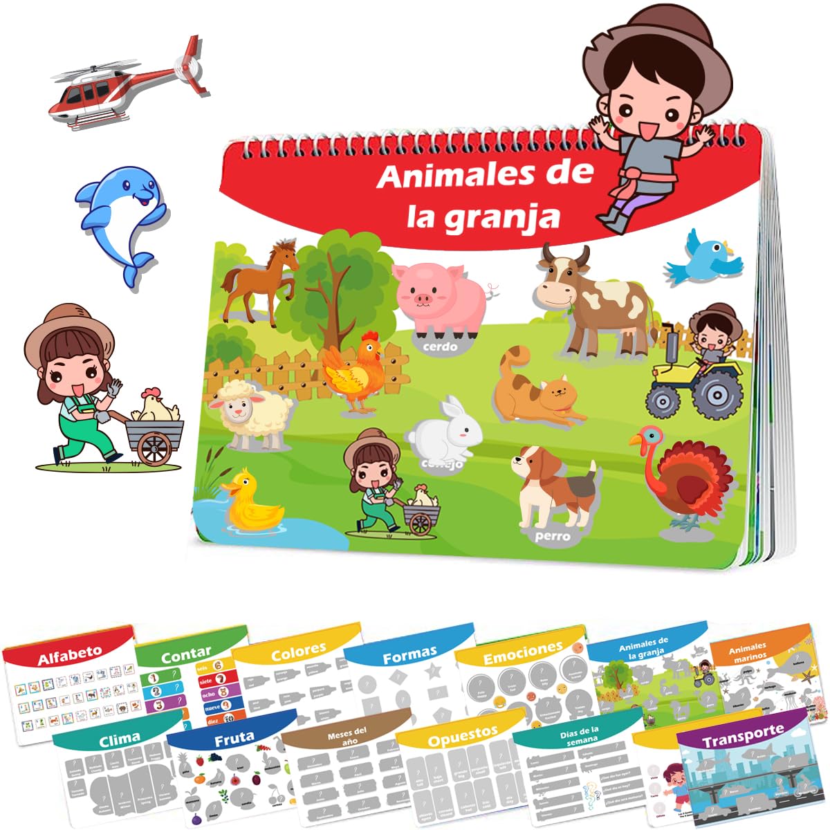 Photo 1 of 1step2dream Spanish Busy Book for Kids | Montessori Toys for Toddlers | Preschool Learning Activity and Early Learning Quiet Book 14 Bilingual Themes| Birthday Gifts