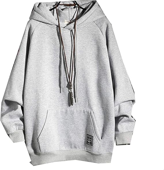 Amazon 無地パーカー メンズ カップル 長袖トレーナー フード付き ポケット付 大きいサイズ 韓国 カジュアル ジップなし オールマッチジャケット シンプル セーター 男女兼用 ゆったり 裏起毛 グレー 黒 トレーナー パーカー 通販