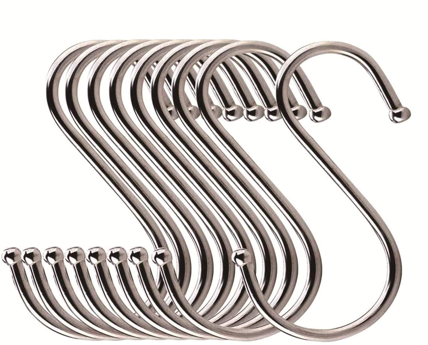S Shaped Hanging Hooks S Hook Multi Purpose Hook Large 10PCS (L-9cm-10PCS)