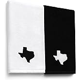 Peryiter 2 Pcs Texas Kitchen Towels Texas Souvenirs Gifts Cotton Black and White Embroidered 13.4 x 29.1'' Hand Towels for Kitchen Bathroom Dish Home