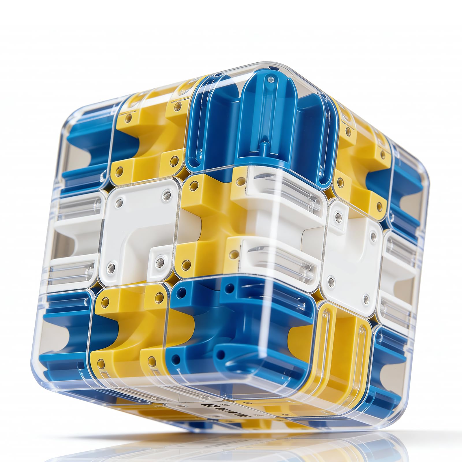 Adult 3D Maze Cube, Precision Ball Bearing Puzzle for Focus and Logic Training, Anxiety Reduction Stress Relief, Office Workers Novelty Gifts for Men Women (Blue)