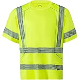 ProtectX High Visibility Short Sleeve Shirts Reflective Hi Vis Safety Shirts for Men and Women Shirts for Construction 1 Pack