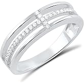 Sterling Silver Cz Sideways Cross Ring (Size 4-10)