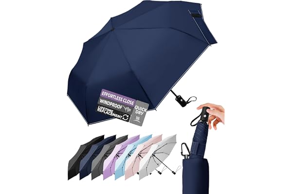 LILAC Compact Travel Windproof Umbrella, 43