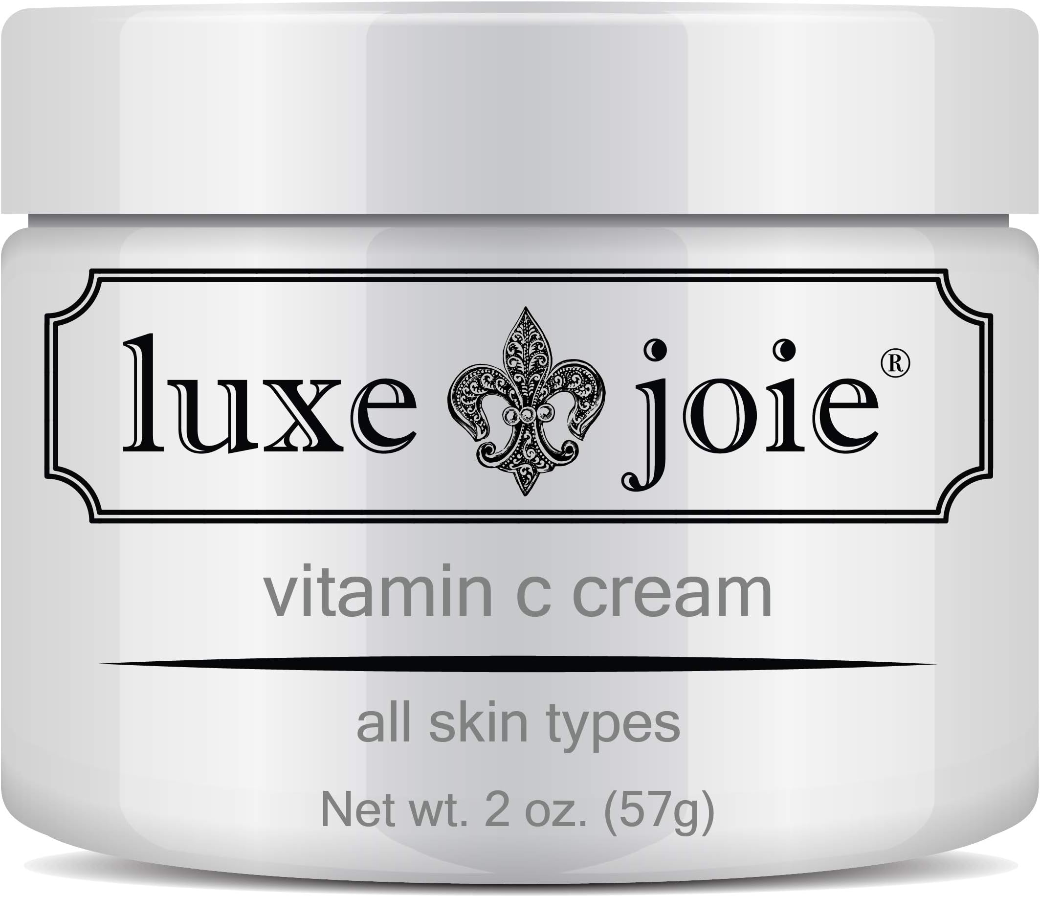 LuxeJoie Vitamin C Cream Premium Moisturizer Anti-Aging Facial Skin-care Reduce Dark Circles, Puffiness, Under Eye Bags, Wrinkles & Fine Lines (Vitamin C Cream 1.7 oz)