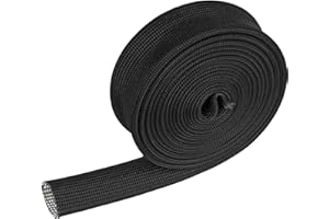 LEDAUT Fiberglass Heat Shield Sleeve - 3/4" ID X 10' Adjustable Hose Heat Shield Spark Plug Wire Black Heat Shield Roll For Car Wire Loom Heat Shield Brake Line Cable Heat Shield