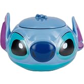 Stitch Official Licensed Disney Cookie Jar with lid, 5.9in tall Vibrant Blue Ceramic Snack Jar for Kitchen Counter or Playroom, Idea Gift for Lilo &amp; Stitch Fans Collectable Cartoon for Kids and Adults