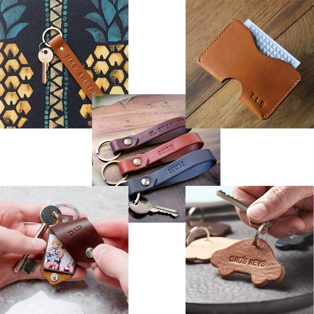 OwnMy Capital Letters and Numbers Stamp Set, 1/4” / 6mm Alphabet Stamp Tools Set Leather Craft Stamping Tools Leather Art Craft Tool (6mm - 36pcs)