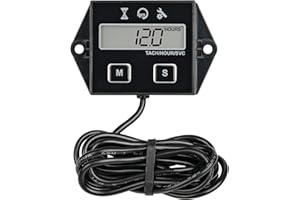 Jayron Digital Tachomete Maintenance Reminder,User Shutdown,Use for ZTR Lawn Mower Tractor Generator Marine Outboard ATV Moto