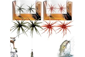 Floating Sea Urchin Soft Fishing Lures - 1.7g 6cm TPR Tentacle Creature Baits, Lifelike Breathing Swimming Action Soft Plasti