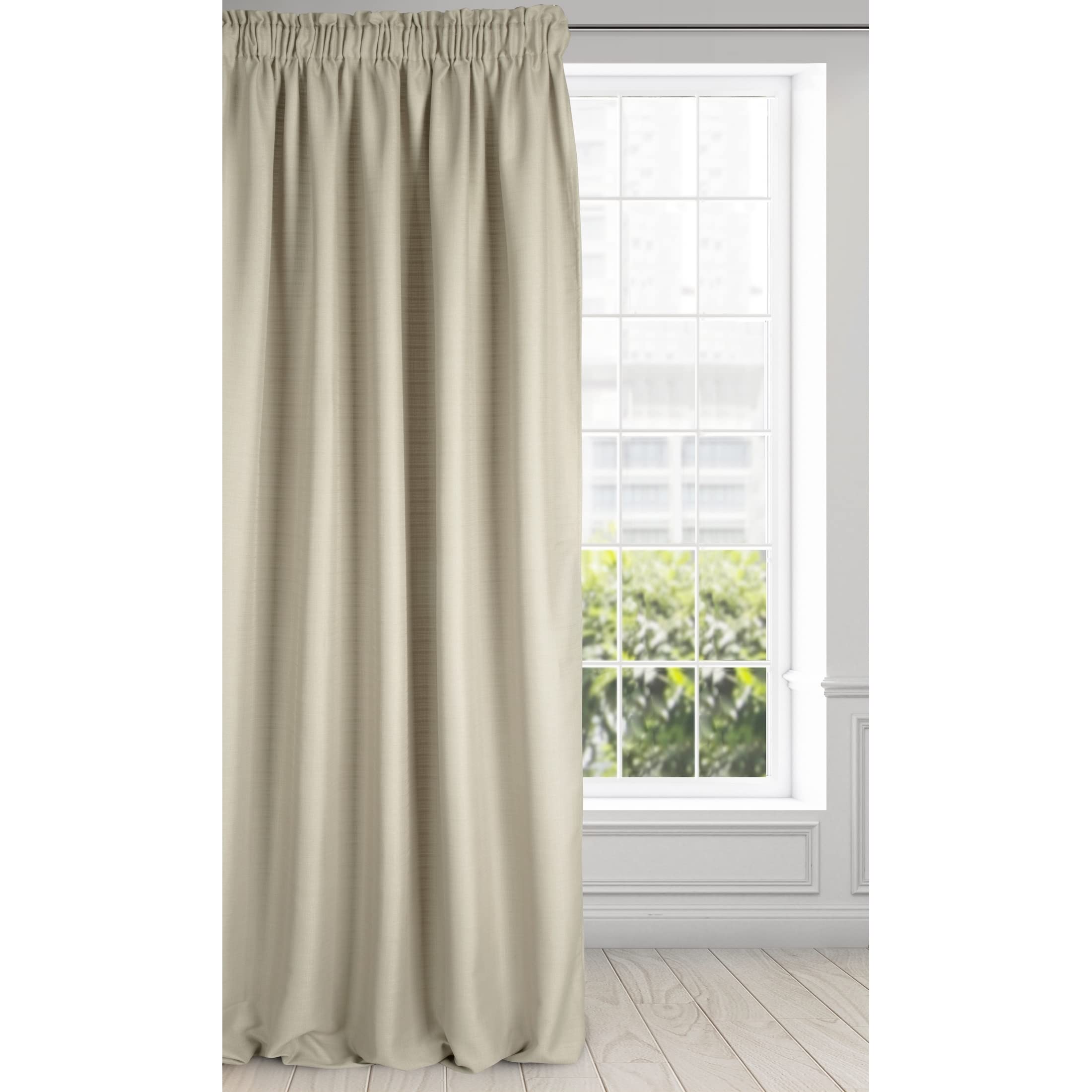 Eurofirany Amelia Curtain Ruffle Tape Plain Plain Weave Living Room Lounge 1 Piece Beige 140 x 270 cm