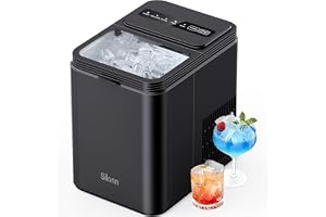 Silonn Ice Maker Countertop, 8 Cubes in 6 Mins, 26.5lbs/24H, Self-Cleaning