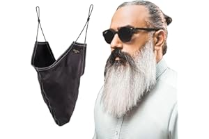 Kenllas 100% Mulberry-silk Beard Bandana - Large Adjustable Beard Bonnet for Men