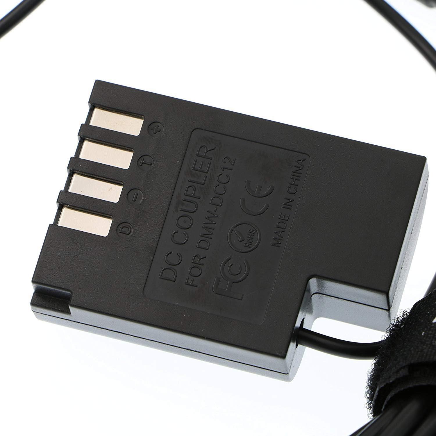 Alvin's Cables DMW-DCC12 DC Coupler Dummy Adapter Battery to D-Tap Cable for Panasonic DMC GH5 GH4 GH3, Black, 1.6M - Image 3