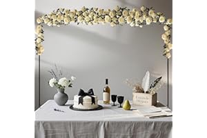 SUEMOSS Over The Table Rod Stand with Clamps, Adjustable 46"-100'' Length 29"-55" Height Table Balloon Arch Stand for Wedding Birthday Festival Celebration Decoration, Metal Decorating Rod Hanging, Black