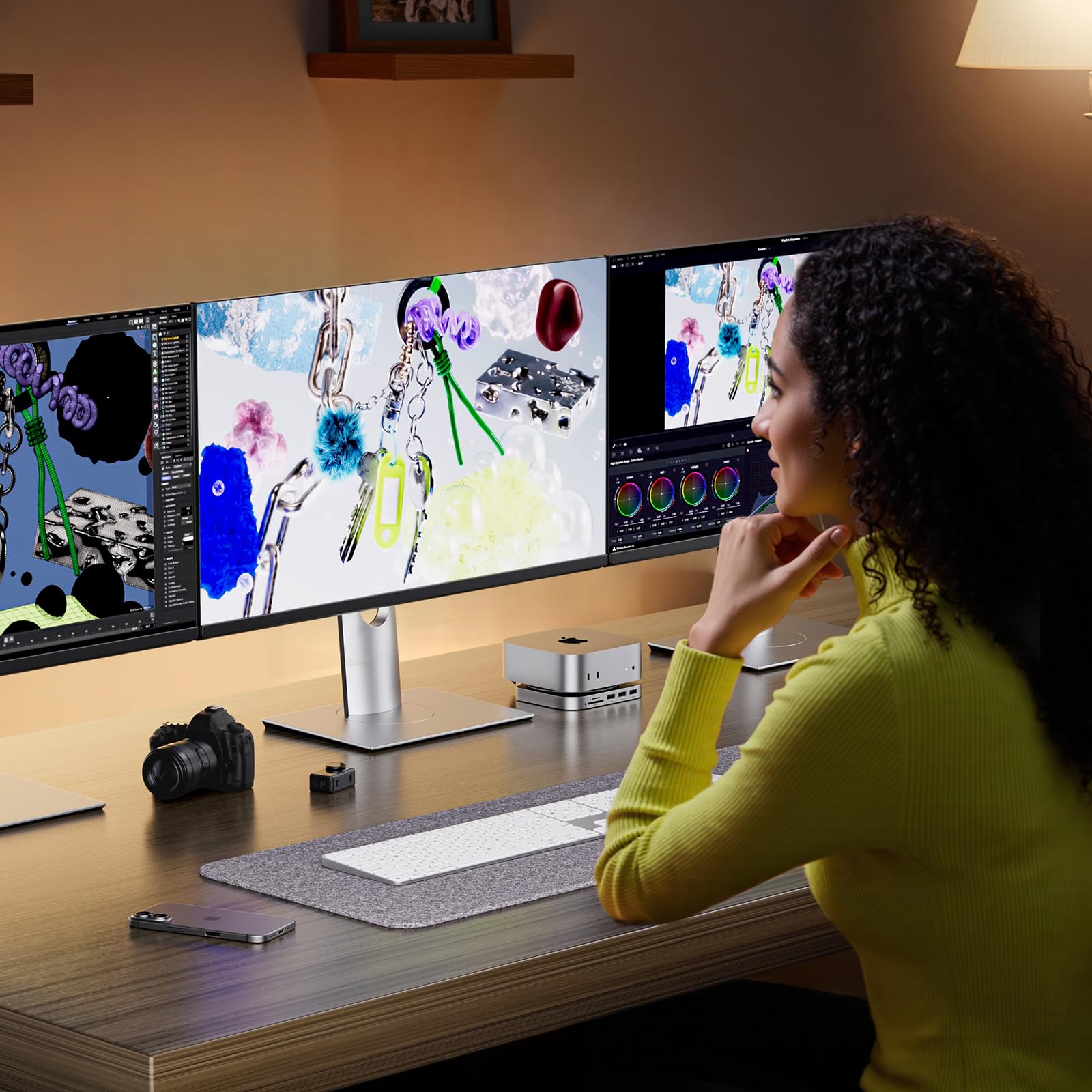 PULWTOP Mac mini M4 Dock & Ständer mit 2 Monitore DP 4K144Hz & HDMI 4K60Hz 9