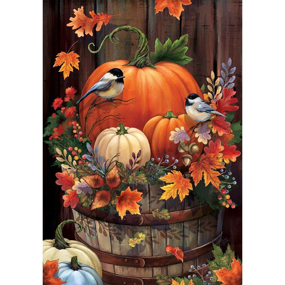 Abillyn 5D Diamond Painting Kits Full Drill, Pumpkin DIY Diamond Art Kits for Adults Kids