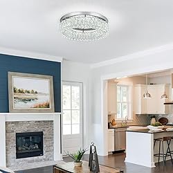 HOPGGIE 18 Inch Crystal Chandelier LED Ceiling