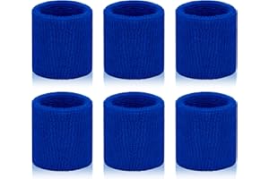 toresper 6 Pack Sweatbands Sports Wristband for Men & Women, Breathable Wrist Band Absorbent Sweat Band for Tennis, Basketball, Running, Gym, Working Out