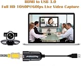 ABUNRO HDMI Capture Card USB 3.0 1080P 60fps Live Game Video Grabber Win Mac view 2