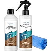 Resin Polishing Kit,32oz Kit of Resin Polish (16oz) & Epoxy Cleaner (16oz), Premium Epoxy Polishing Kit, Polishing Compound for Table Countertop, Removes Scratches & Scuffs