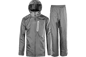 SWISSWELL Men Women Rain Suit Waterproof Lightweight Hooded Raincoat Jacket and Pants for Golf, Hiking, Travel