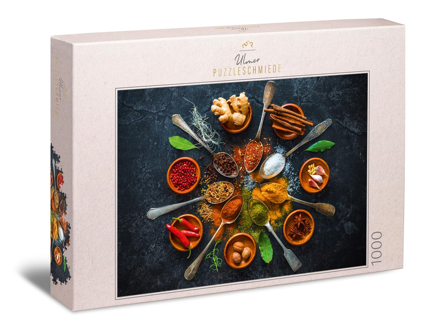 Ulmer Puzzleschmiede - "Exquisite Circle" - Stylish modern 1000 piece spice puzzle - strong colours, clear contrasts, clear shapes and a trendy photo are the perfect puzzle ingredients