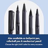 LAMY Safari Steel Black Fountain Pen with Ergonomic Grip M Nib & T 10 Blue view 5