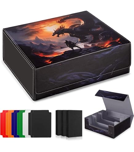 Boîte De Rangement Premium Pour Cartes Magic The Gathering - Cuir Synthétique Magnétique, Capacité 120+ Cartes, Doublure Microfibre - 10