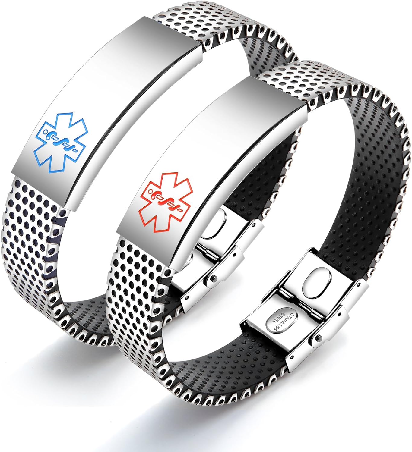 JC Fashion Jewelry Free Engraving Unisex Stainless Steel Medical Alert