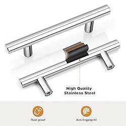 Probrico 5 Pack Polished Chrome Cabinet Handles