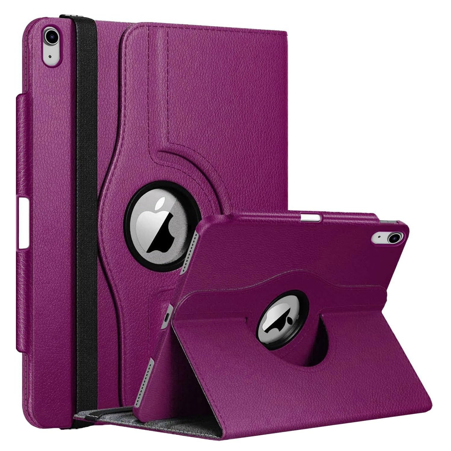 GALTD for iPad A16 Case, 11th Generation 11inch/iPad 10th Generation Case 10.9" (2025-2022) Auto Wake/Sleep Cover with Pencil Holder & Elastic Band, Multi-Angle Stand, 360 Rotating Smart, Purple