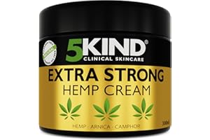 5KIND CLINICAL SKINCARE 5Kind Hemp Cream Maximum Strength 10.1 fl oz - Soothing Relief Cream Rich in Hemp Oil - Hemp Massage Cream for Lower Back, Joints, Neck, Knees, Shoulders and Muscles - Hemp Lotion for Women & Men
