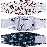 CuteBone Male Dog Diapers Belly Bands 3 Pack for Male Dogs Wraps Washable Doggie Pants