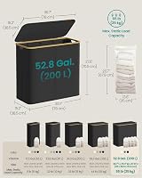 SONGMICS 200 L Laundry Basket with Lid 4-Section Large Hamper 78 x 38.5 x 70.5 view 6