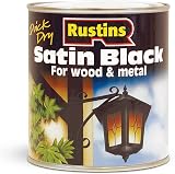Rustins Quick Drying Satin Black Paint 1L - Fast Dry Interior Exterior