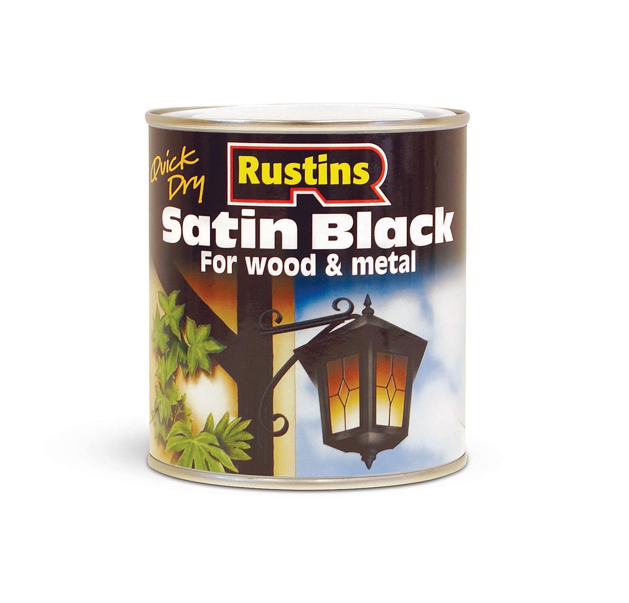 RUSTINS Quick Drying Satin Black Paint 1L – Effortless Application for a Smooth, Professional Finish – Perfect for DIYers Seeking Fast Results, Elegance, and Durability on Interior & Exterior Surfaces