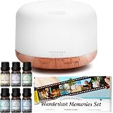 Hotel-Inspired Essential Oils Set with Diffuser, Wanderlust Memories Collection, 6 Scents Travel-Inspired Hotel Fragrances, Essential Oils for Diffusers for Home