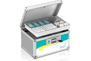 Glosen Medicine Lock Box, Medication Lock Box,Locking Medicine Box, Security Lock Boxes【Small】 10x6.7x6.7 Inch,First Aid Key,Lock Box for Medication