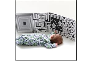 My Little Learner Board That Babies Love - Perfect Size Black and White Baby Cards for Developmental Newborn Tummy Time Toys - Thick Stand Up Board - Black & White Newborn Toys for 0-3 Months & Older