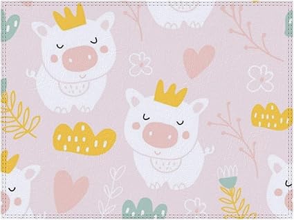 Amazon ランチョンマット プレースマット 食卓マット おしゃれ テーブルマット かわいい ブタ ピンク 防汚 食卓飾り 撥水 テーブルランチマット 断熱 滑り止め 調理台保護マット 家庭用 プレゼント レストラン用 摩擦耐える ランチョンマット オンライン通販